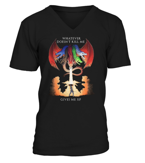 Dungeons and Dragons Tiamat whatever doesn’t kill me gives me xp V-Neck T-shirt