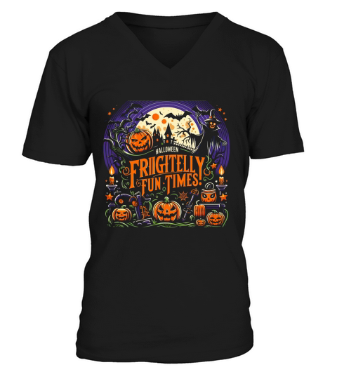 halloween friggitelli fun time V-Neck T-shirt