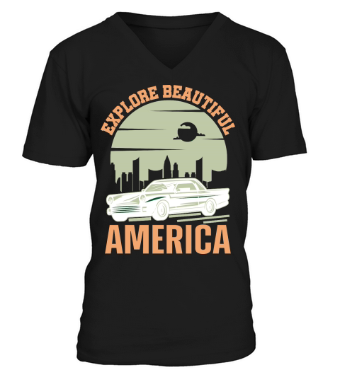 Hiking   Explore Beautiful America V-Neck T-shirt