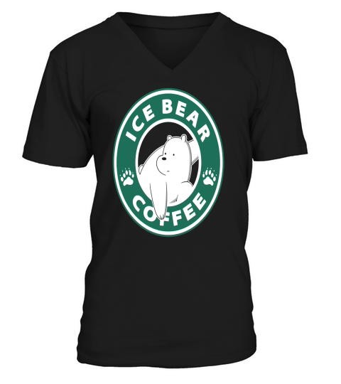 Ice bear coffee V-Neck T-shirt