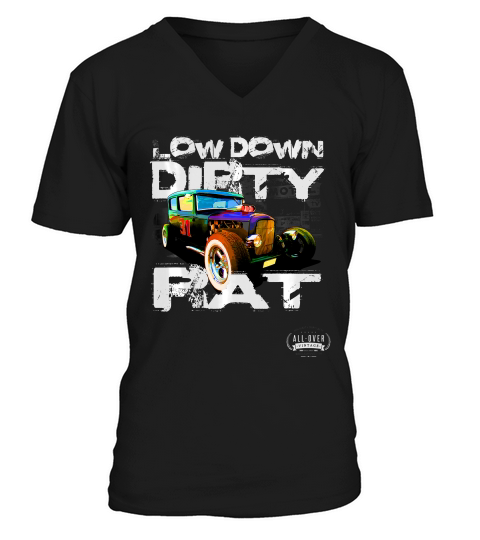 Low Down Dirty Rat Hot Rod Vintage T-shirt V-Neck T-shirt