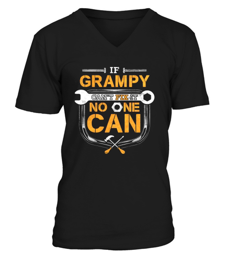 Mens Funny Grampy Shirt Handyman Fathers Day Gift V-Neck T-shirt
