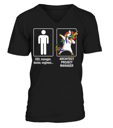 O-ther Architect Project Manager  - Funny Unicorn Job Title V-Neck T-shirt