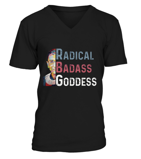 Radical Badass Goddess RBG Ruth Bader Ginsburg shirt - Coffee Mug (colored) V-Neck T-shirt
