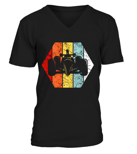 Retro Vintage Formula 1 F1 Distressed 80s Classic V-Neck T-shirt