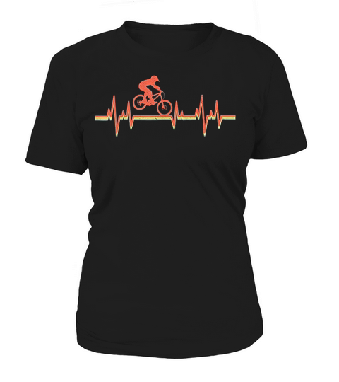 Mtb Mountainbike Vintage Retro Heartbeat Women's T-Shirt