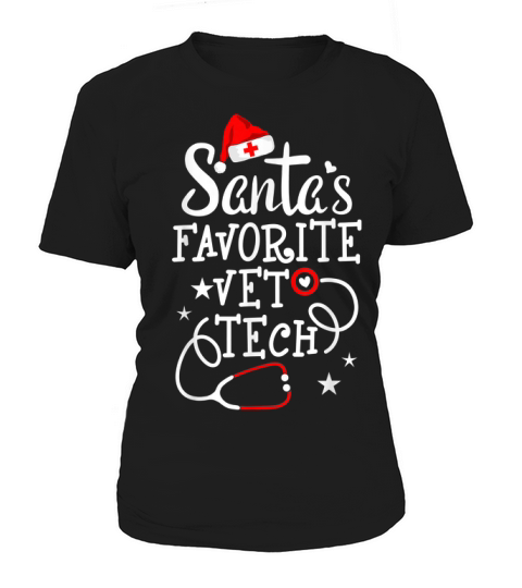 Top Santas Favorite Vet Tech Christmas Veterinary Technician Sweater Women's T-Shirt