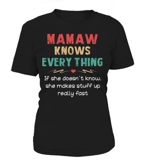 Vintage Mamaw Knows Everything Quote Black Women's T-Shirt