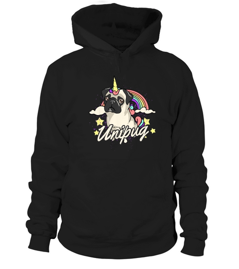 Funny Cute Unicorn Pug Unipug Rainbow T-shirt Hoodie Unisex