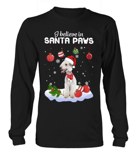 Bedlington Terrier Santa Paws Classic Dog Christmas Long sleeved Unisex