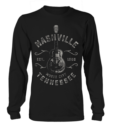 Nashville Music City Usa Vintage T-shirt Long sleeved Unisex