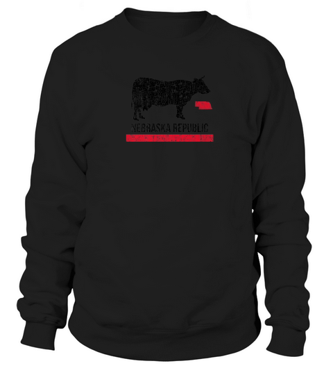 Nebraska Republic Cow Vintage Look Sweatshirt Unisex