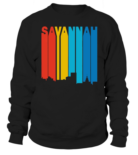 Retro 1970s Style Savannah Georgia Skyline - Mens Premium T-Shirt 1 Sweatshirt Unisex