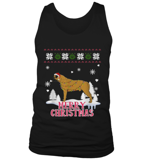 Bullmastiff Dog Lights Merry Christmas Gift Long Sleeve Tank Top Unisex
