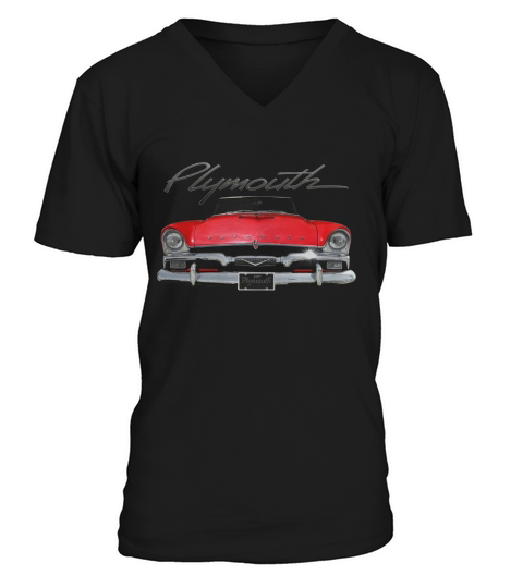 1956 Plymouth Two Side Red V-Neck T-shirt