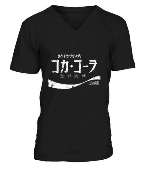Coca-Cola Japanese Coke Logo Graphic T-Shirt LIMTED EDITION V-Neck T-shirt