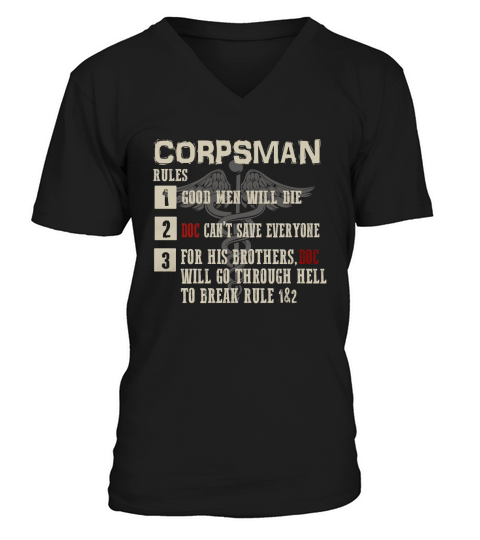 Corpsman Rules Devil Doc 8404 Shirt V-Neck T-shirt