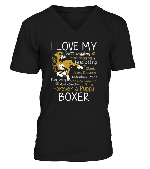 forever a puppy boxer V-Neck T-shirt