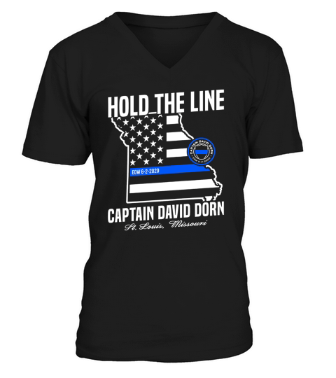 Hold the line captain david dorn V-Neck T-shirt
