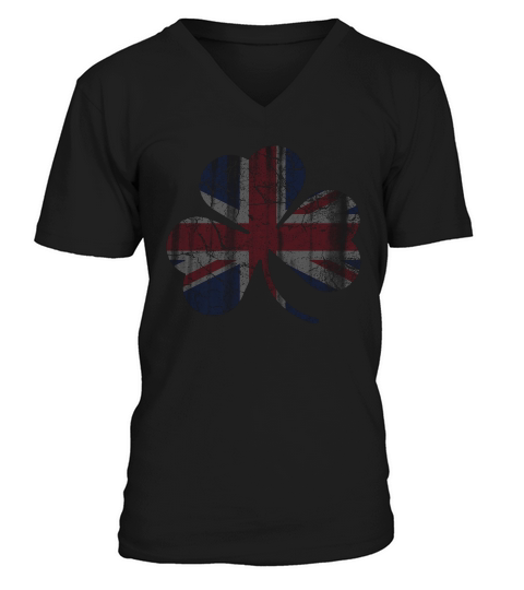 Irish Union Jack Shamrock T-shirt St Patricks Day V-Neck T-shirt