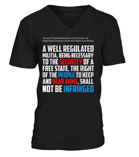 Second Amendment United States Constitution V-Neck T-shirt
