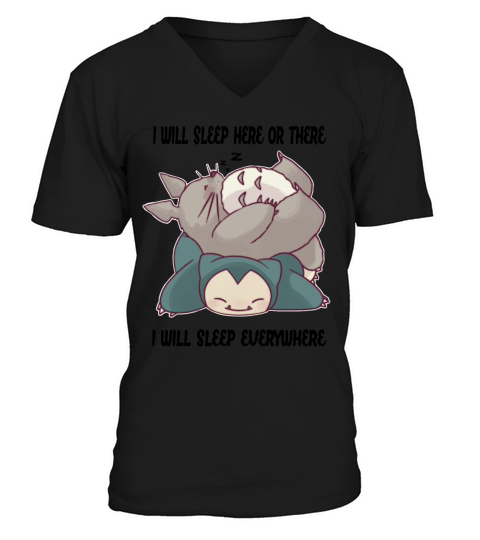 Sleeping Totoro Snorlax V-Neck T-shirt