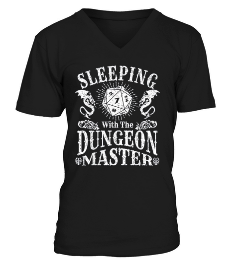 Sleeping With The Dungeon Dragons Master Funny V-Neck T-shirt