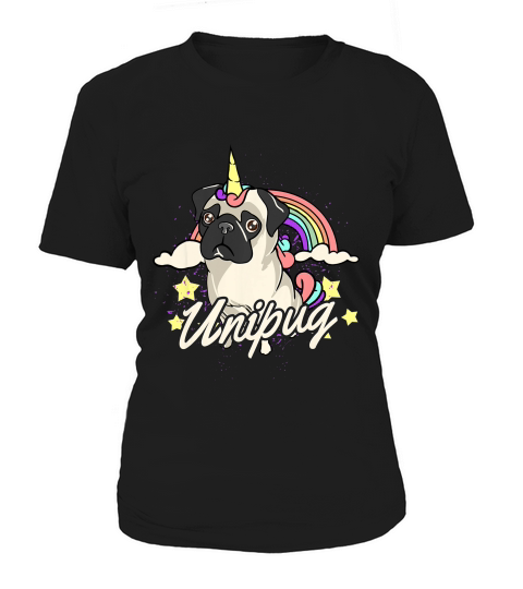Funny Cute Unicorn Pug Unipug Rainbow T-shirt Women's T-Shirt