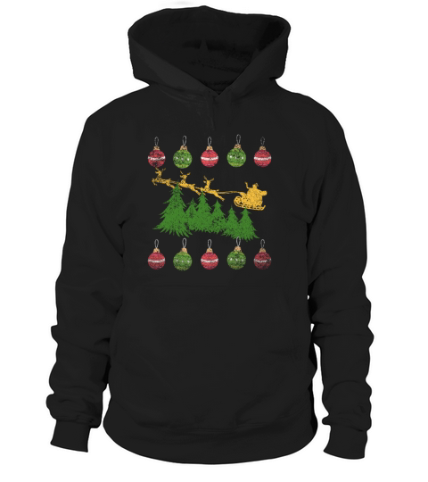 Christmas Deco Vintage Sleigh Christmas Tree Hoodie Unisex