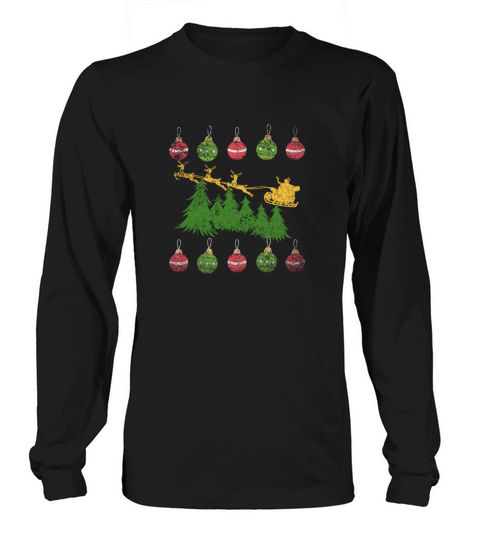 Christmas Deco Vintage Sleigh Christmas Tree Long sleeved Unisex