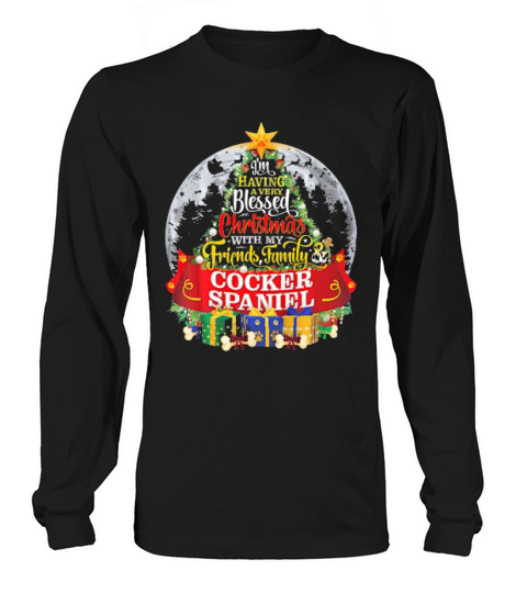Cocker Spaniel Festive Christmas Spruce Tree Paws Long sleeved Unisex