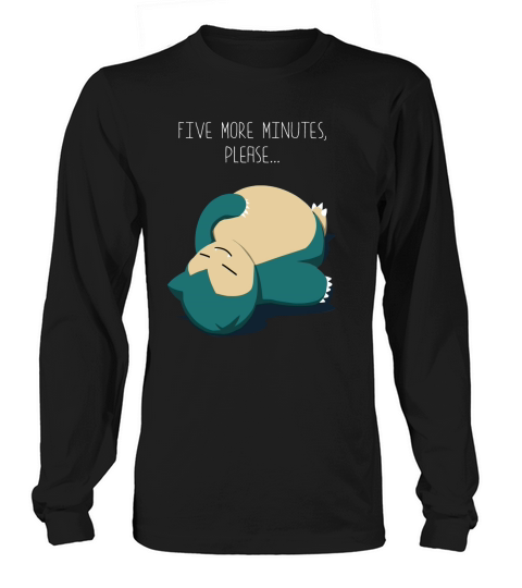 Snorlax Five More Minutes Please Mens Long sleeved Unisex