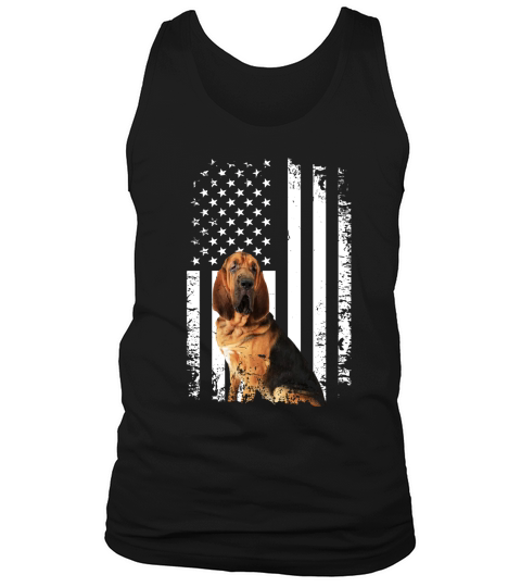 Bloodhound Dog American Flag Background Dog Breeds 2020 Tank Top Unisex