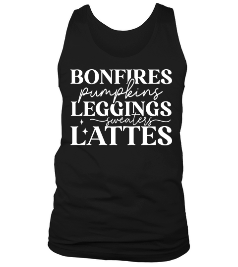 bonfires pumpkins t shirt design 1 white Tank Top Unisex