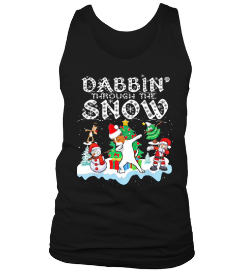 Dabbin Through The Snow Jack Russell Dog Christmas Tank Top Unisex