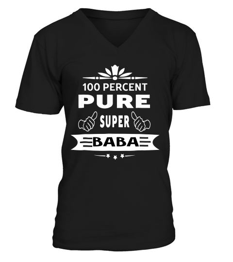 100 Percent Super Baba Funny Gifts For Family Members V-Neck T-shirt