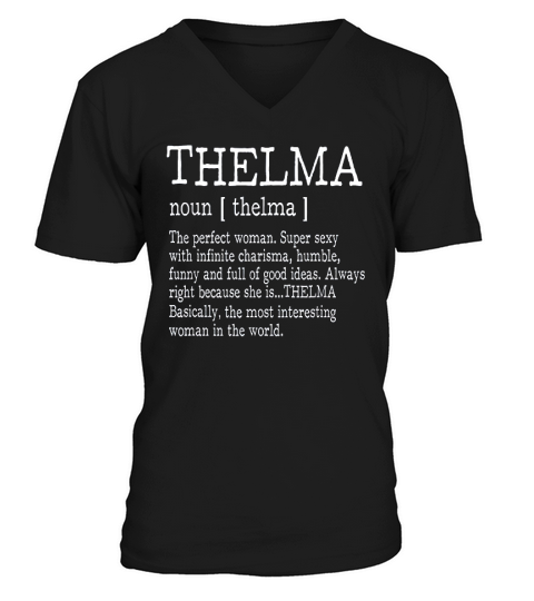 Adult Definition First Name Thelma V-Neck T-shirt