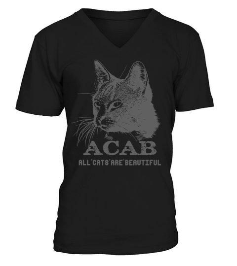 All cats are beautyful Acab V-Neck T-shirt
