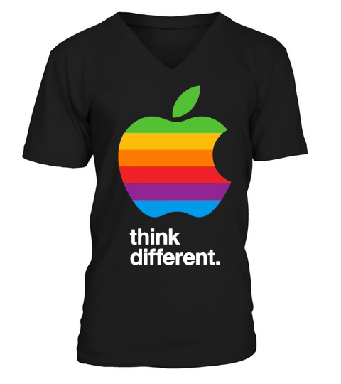 Apple Think Different Vintage Macintosh V-Neck T-shirt