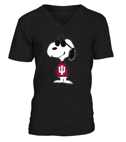 CG-snoopy-sport-football-Indiana Hoosiers V-Neck T-shirt