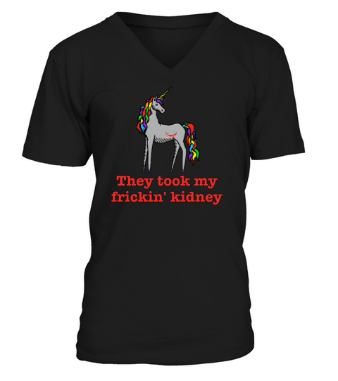 Charlie Unicorn They Took My Frickin  Kidney V-Neck T-shirt