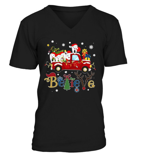 Dental Driving Car Believe Christmas V-Neck T-shirt