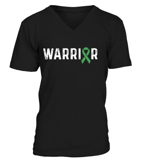 Lyme Disease Awareness Products Green Ribbon Warrior T-shirt V-Neck T-shirt