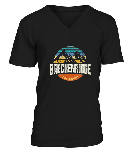 Vintage Breckenridge Colorado Outdoor Graphic V-Neck T-shirt
