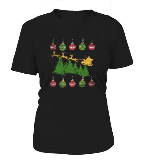 Christmas Deco Vintage Sleigh Christmas Tree Women's T-Shirt