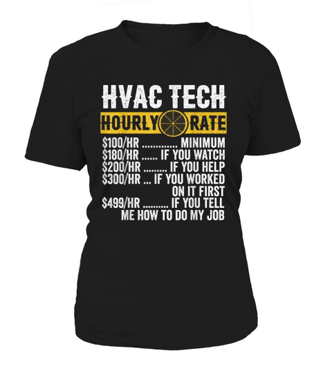 Funny Vintage HVAC Technician Apparel Hourly Rate Women's T-Shirt
