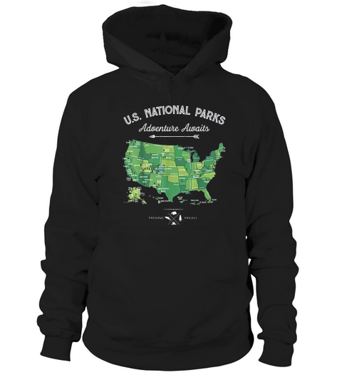 62 National Parks Map Gifts Us Park Vintage Camping Hiking Hoodie Unisex