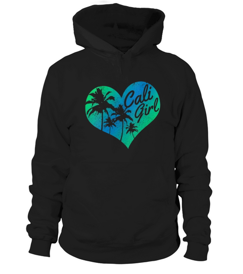 Cali Girl Vintage California Heart Palm Trees Summer Gift Hoodie Unisex