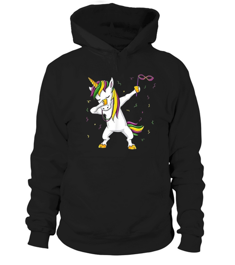 Dabbing Unicorn Mardi Gras Funny Girls Kids Dab Hoodie Unisex