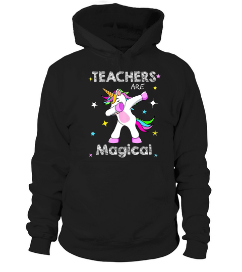 Womens Teachers Are Magical Shirt Dabbing Unicorn Teaching Tee T-shirt Hoodie Unisex